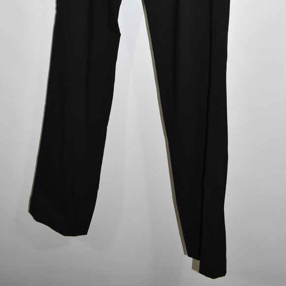 new $400 Vince 'Strapping' Leather Trim Trousers pant black tailored 8 - Picture 2 of 9